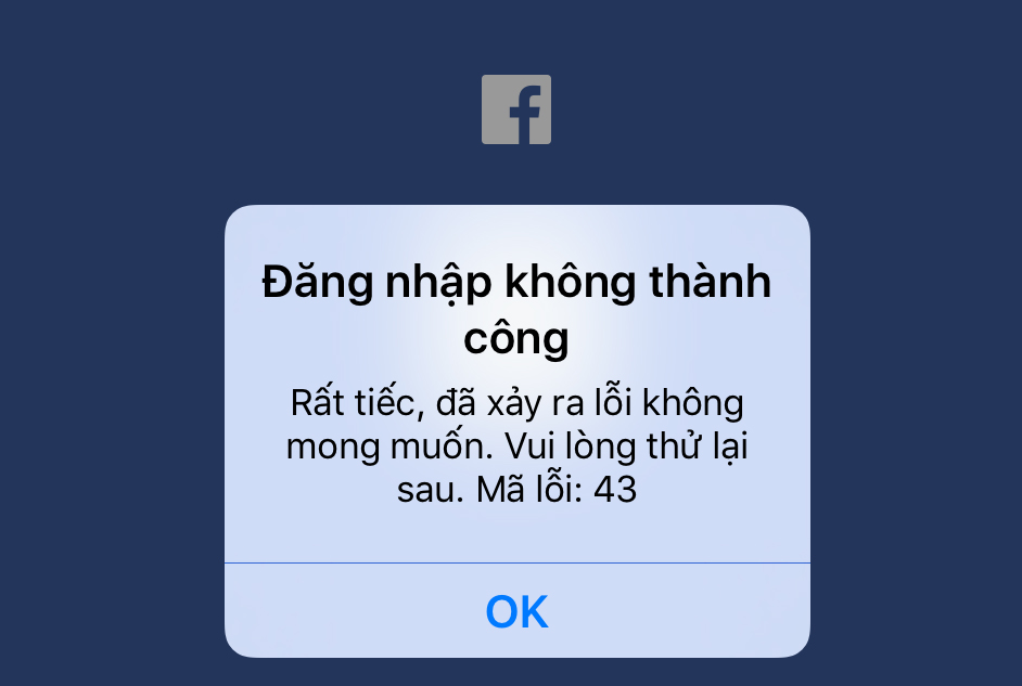 không vào được Facebook trên iPhone