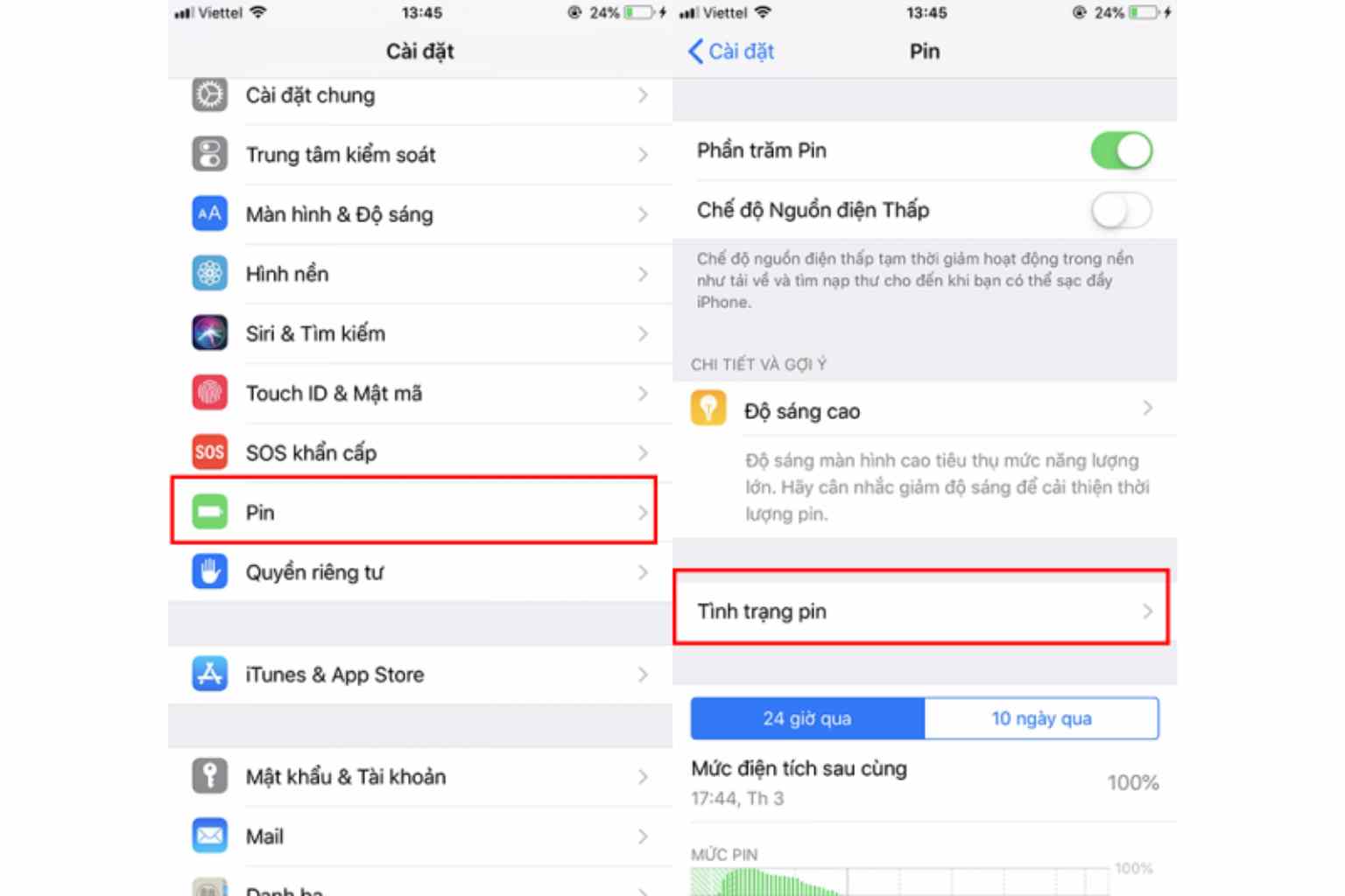 Kiểm tra tình trạng pin iPhone