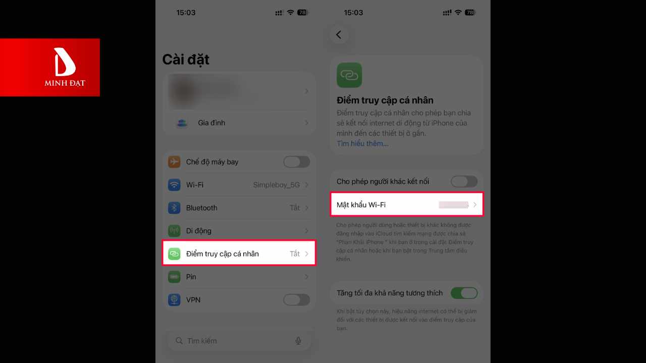 Cách Đổi Mật Khẩu Điểm Truy Cập Cá Nhân Trên iPhone