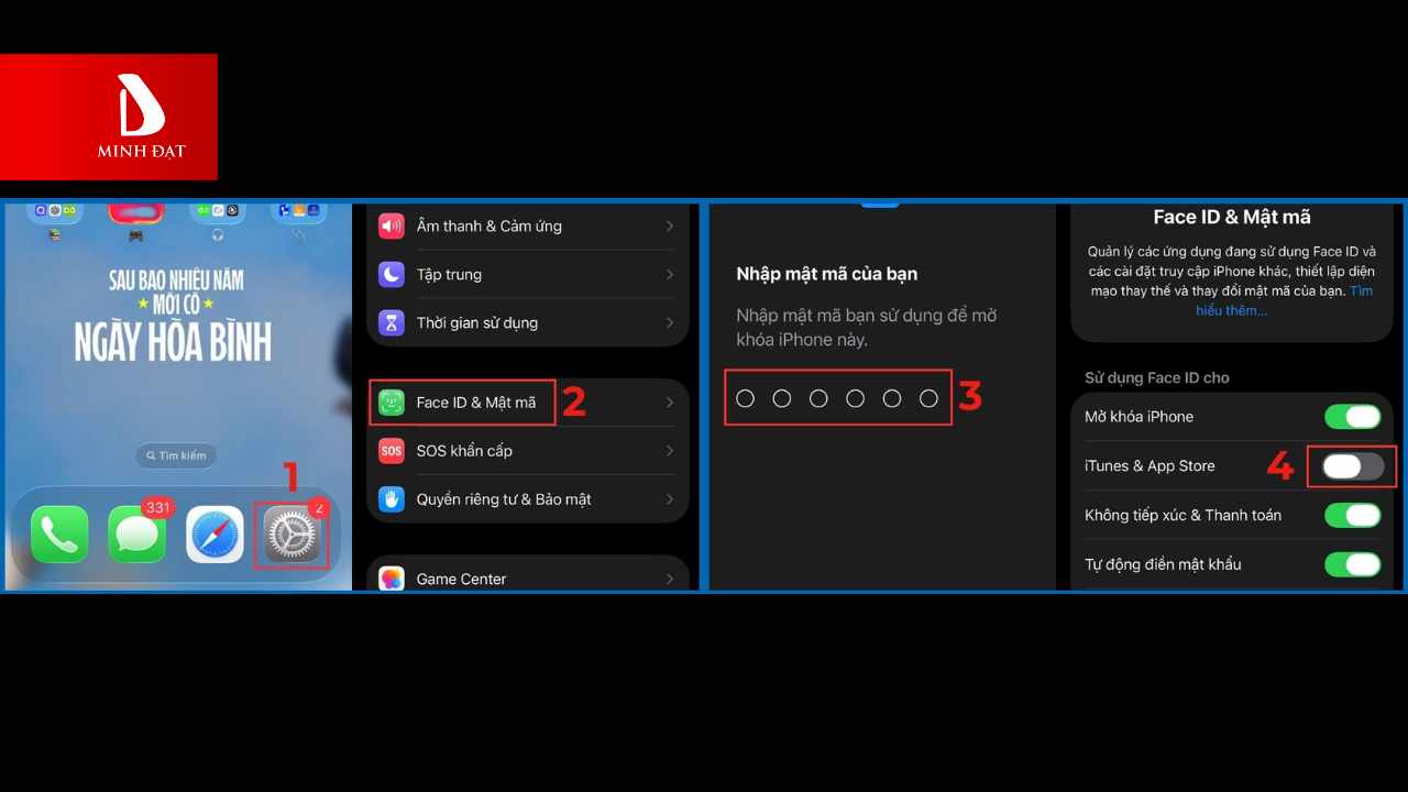 Chỉnh Sửa Face ID & Mật Mã (Ngăn Kẻ Gian)