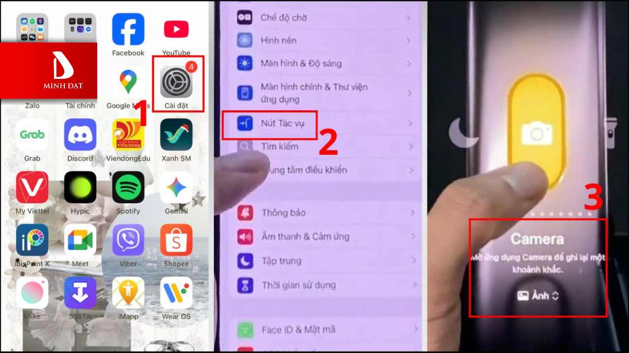Sử Dụng Nút Tác Vụ (Action Button) Để Mở Camera Nhanh