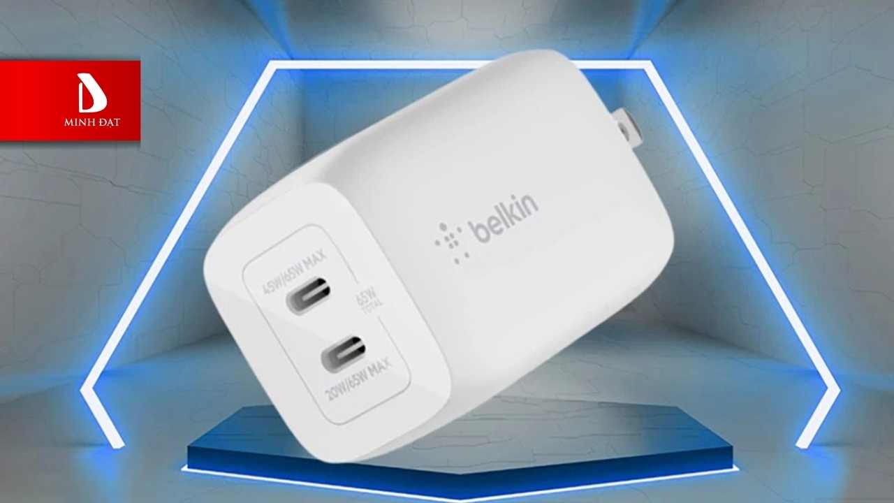 Củ Sạc Belkin GaN 65W PD PPS (2 Cổng)