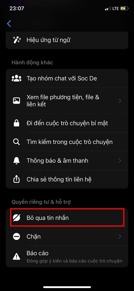 Đánh dấu tin nhắn Messenger