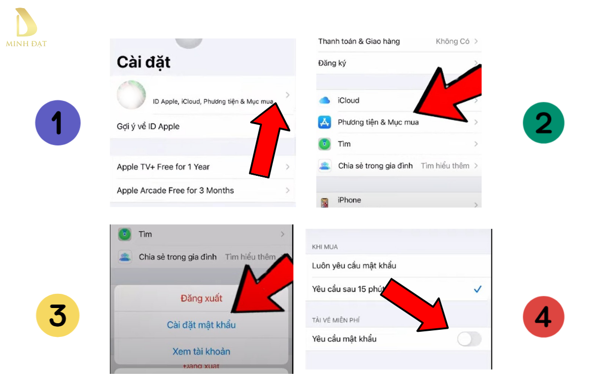 Cách tắt mật khẩu App Store