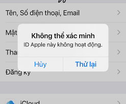 lỗi không thể xác minh iCloud